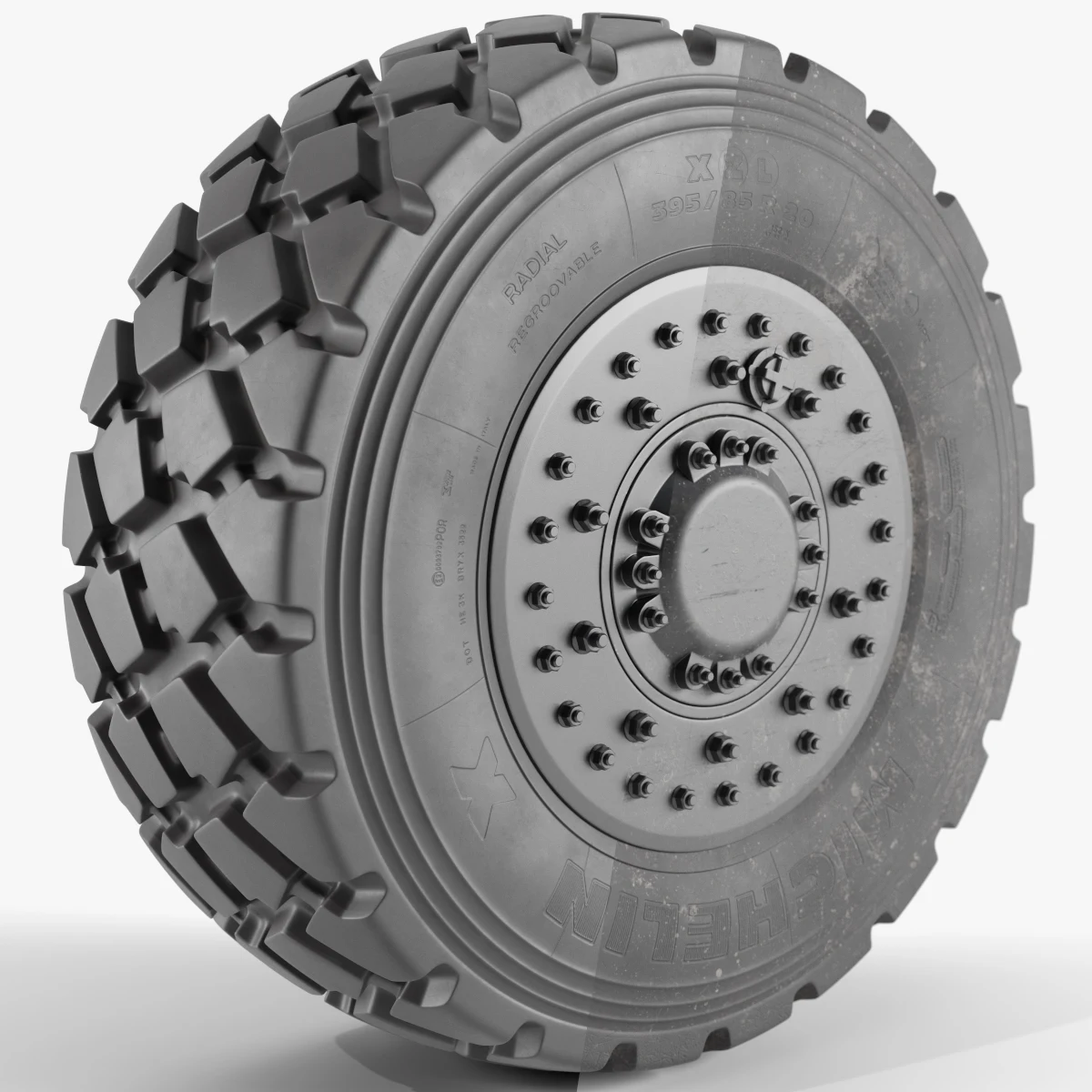 Michelin renkaan fotorealistinen 3D-tuotevisualisointi ja PBR-pintamallinnus CAD